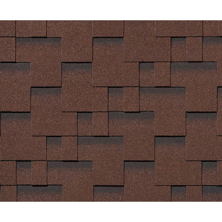 Черепица гибкая RoofShield Премиум Модерн коричневый с оттенением
