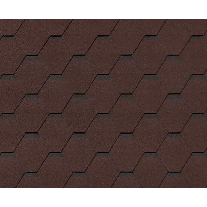 Черепица гибкая RoofShield Премиум Стандарт коричневый с оттенением