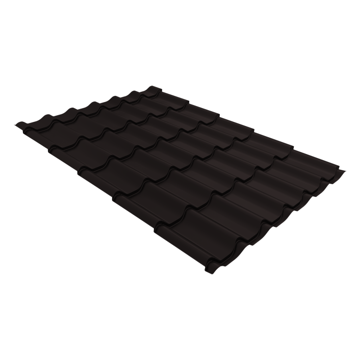 Металлочерепица Классик ("Classic") v01 0,5 Drap TX RAL 9005 черный