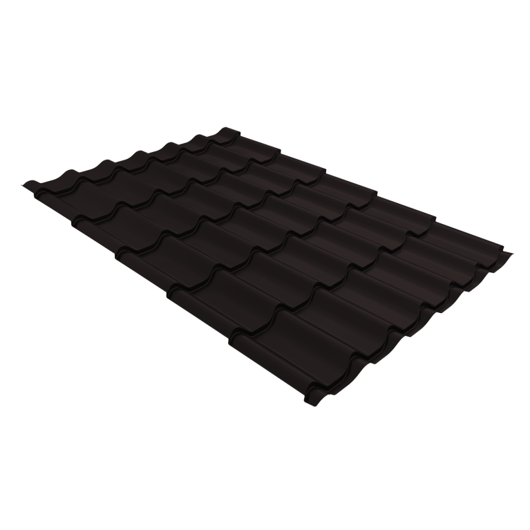 Металлочерепица Классик ("Classic") v01 0,5 Satin RAL 9005 черный