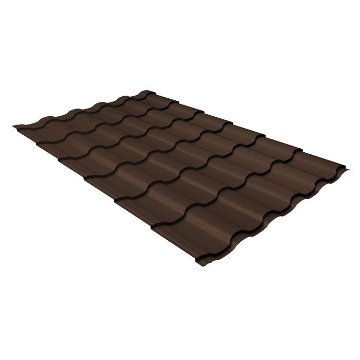 Металлочерепица "Кредо" ("Kredo") v01 0,5 Atlas X RAL 8017 шоколад