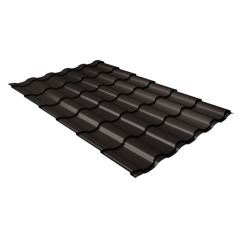 Металлочерепица "Кредо" ("Kredo") v01 0,5 Satin Matt RR 32 темно-коричневый