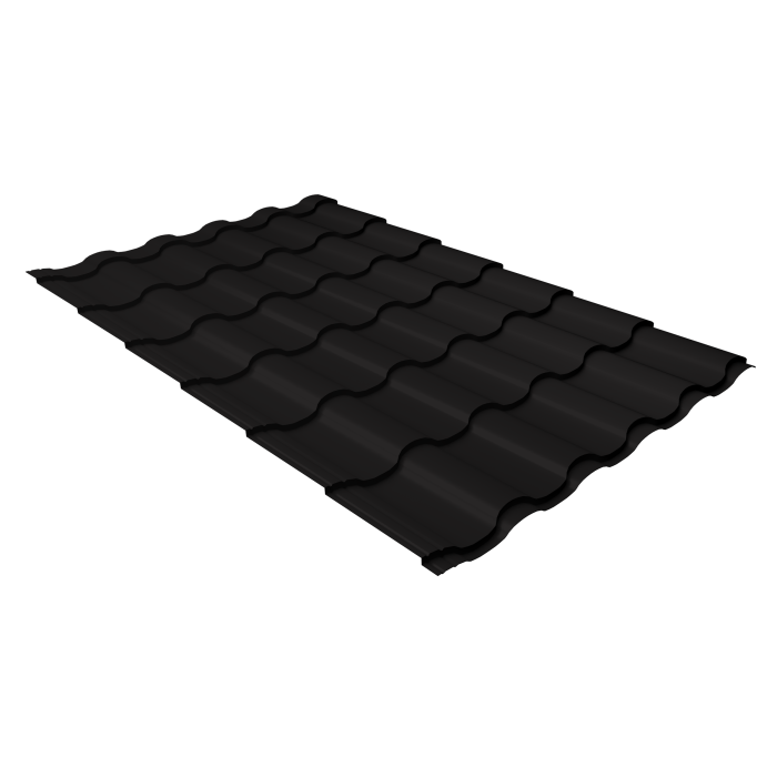 Металлочерепица "Кредо" ("Kredo") v01 0,5 Satin RAL 9005 черный