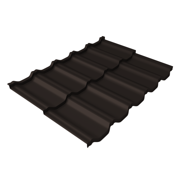 Металлочерепица "Квинта Уно" ("Kvinta Uno") 0,5 PurPro RR 32 темно-коричневый