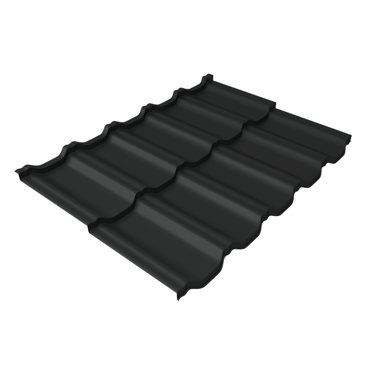 Металлочерепица "Квинта Уно" ("Kvinta Uno") 0,5 Satin Matt TX RAL 7016 антрацитово-серый