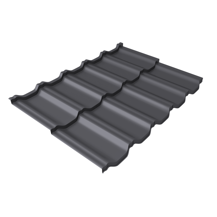 Металлочерепица "Квинта Уно" ("Kvinta Uno") 0,5 Satin RAL 7004 сигнальный серый