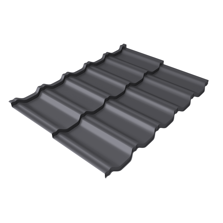 Металлочерепица "Квинта Уно" ("Kvinta Uno") 0,5 Satin RAL 7004 сигнальный серый