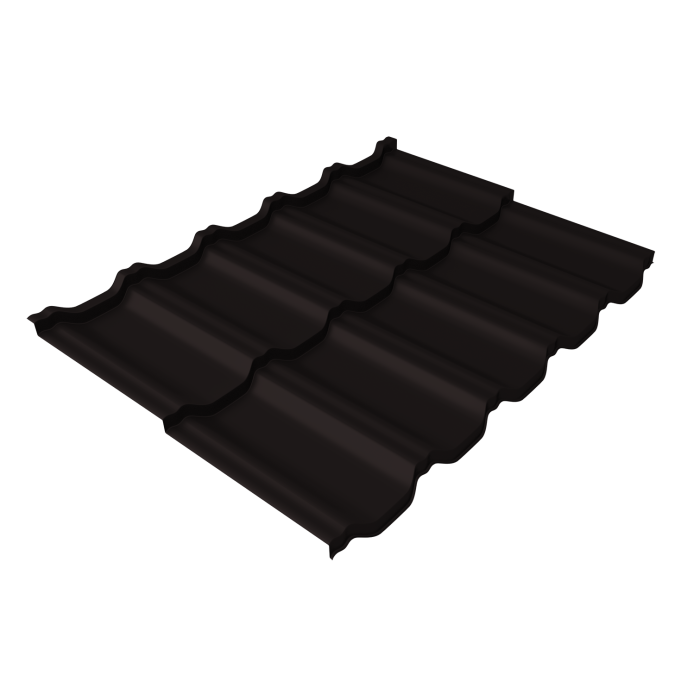 Металлочерепица "Квинта Уно" ("Kvinta Uno") 0,5 Satin RAL 9005 черный