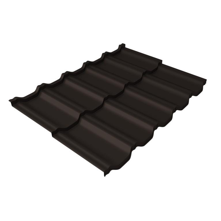 Металлочерепица "Квинта Уно" ("Kvinta Uno") 0,5 Velur X RR 32 темно-коричневый