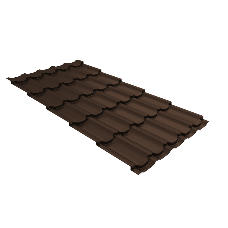 Металлочерепица "Квинта плюс" ("Kvinta plus") 0,5 Drap RAL 8017 шоколад