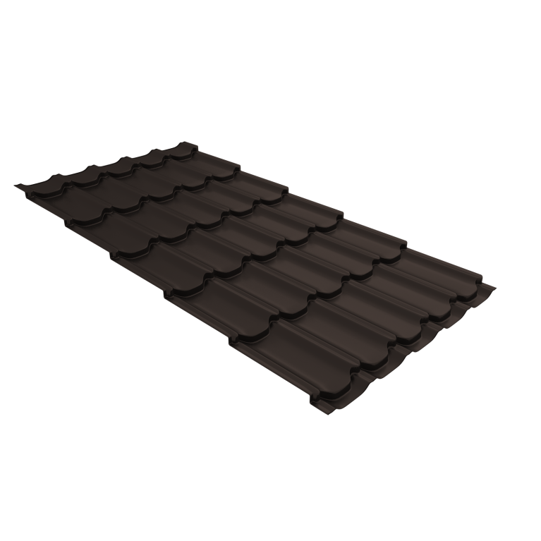 Металлочерепица "Квинта плюс" ("Kvinta plus") 0,5 Drap RR 32 темно-коричневый