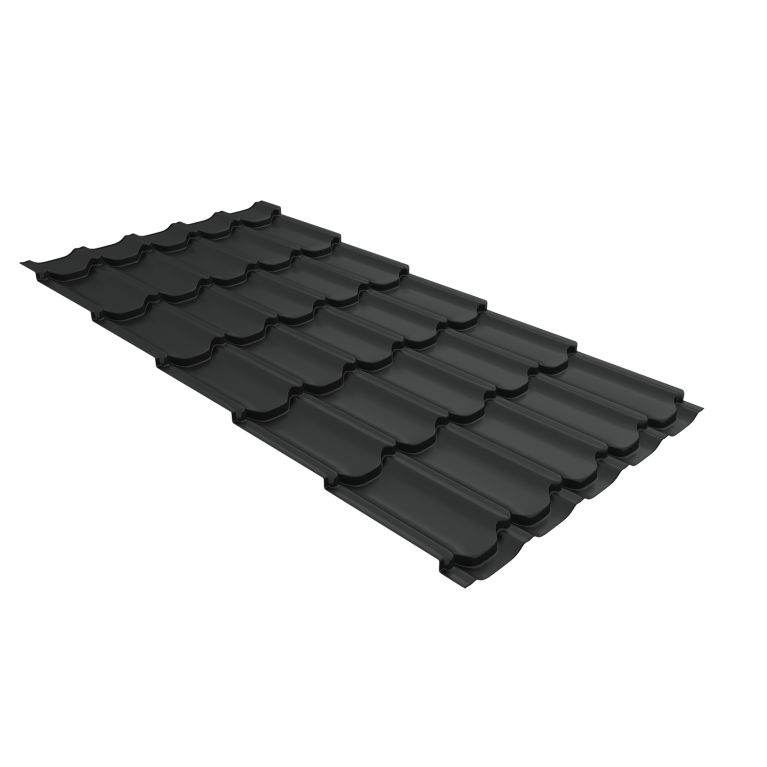 Металлочерепица "Квинта плюс" ("Kvinta plus") 0,5 PurLite Matt RAL 7016 антрацитово-серый