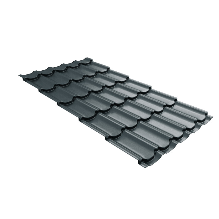 Металлочерепица "Квинта плюс" ("Kvinta plus") 0,5 Rooftop Бархат RAL 7016 антрацитово-серый