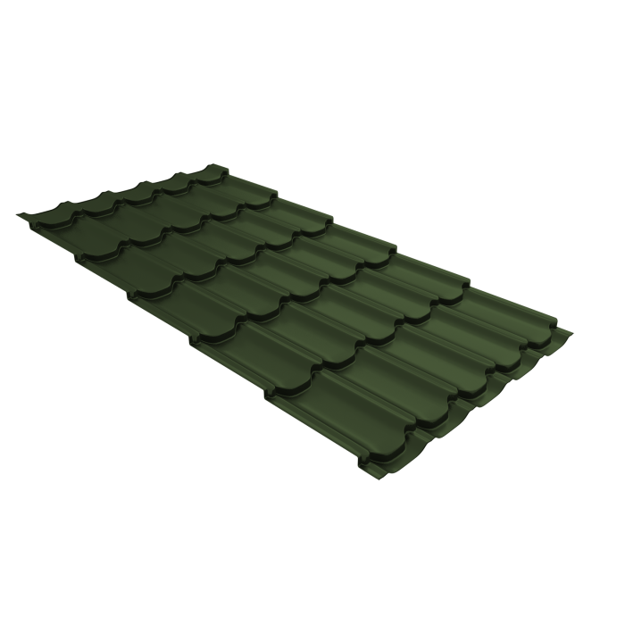 Металлочерепица "Квинта плюс" ("Kvinta plus") 0,5 Satin Matt TX RAL 6020 хромовая зелень