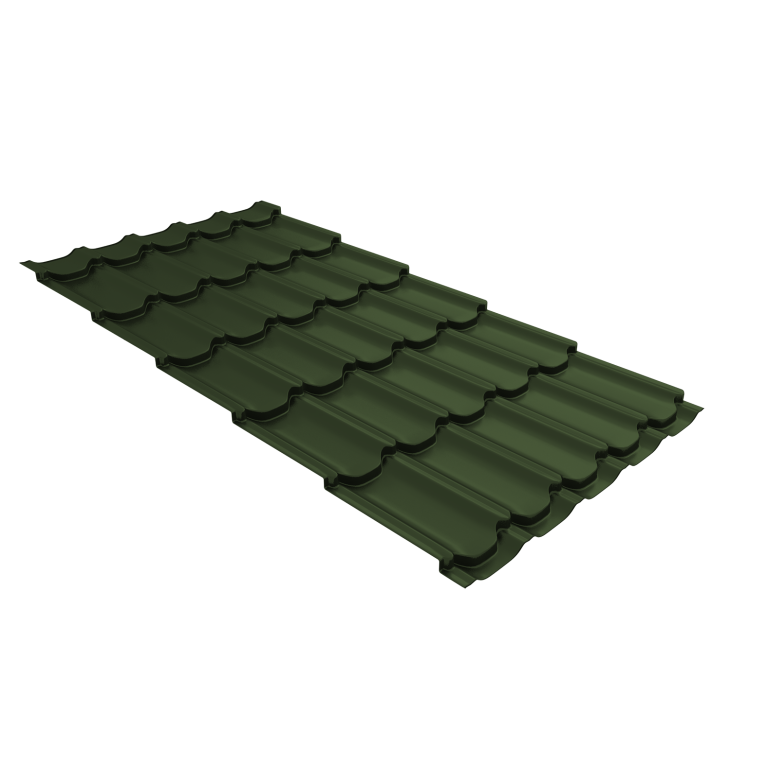 Металлочерепица "Квинта плюс" ("Kvinta plus") 0,5 Satin Matt TX RAL 6020 хромовая зелень