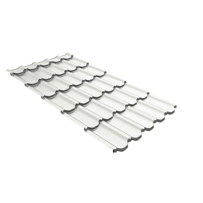 Металлочерепица "Квинта плюс" ("Kvinta plus") 0,5 Satin RAL 9003 сигнальный белый