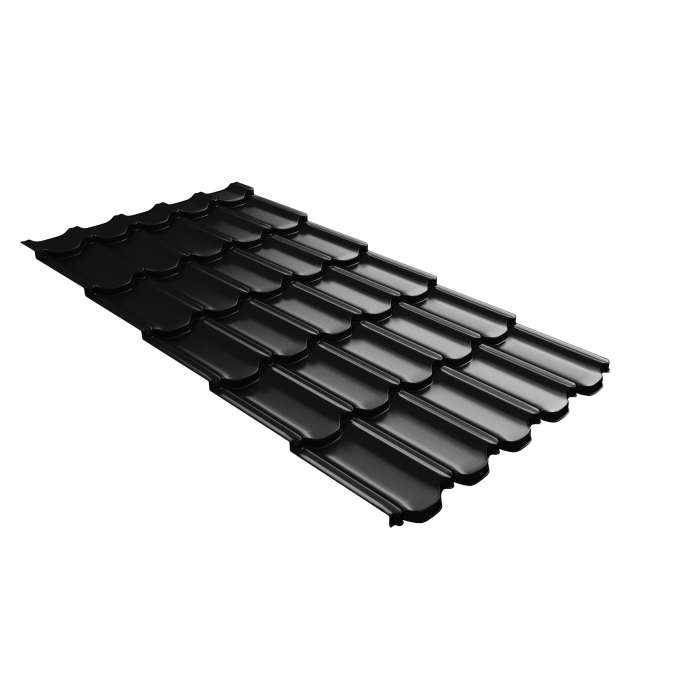 Металлочерепица "Квинта плюс3D" ("Kvinta plus3D") 0,5 Drap TX RAL 9005 черный