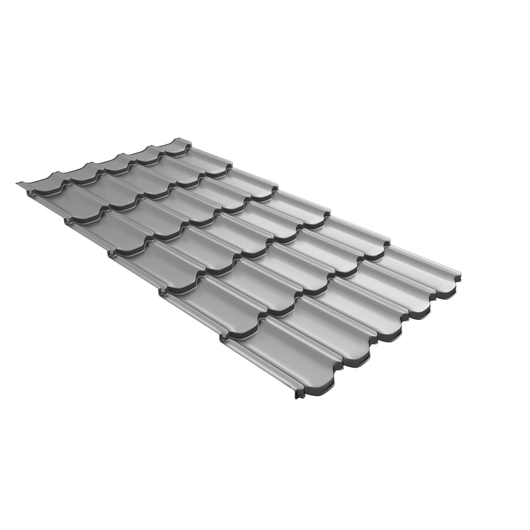 Металлочерепица "Квинта плюс3D" ("Kvinta plus3D") 0,5 Satin RAL 7004 сигнальный серый