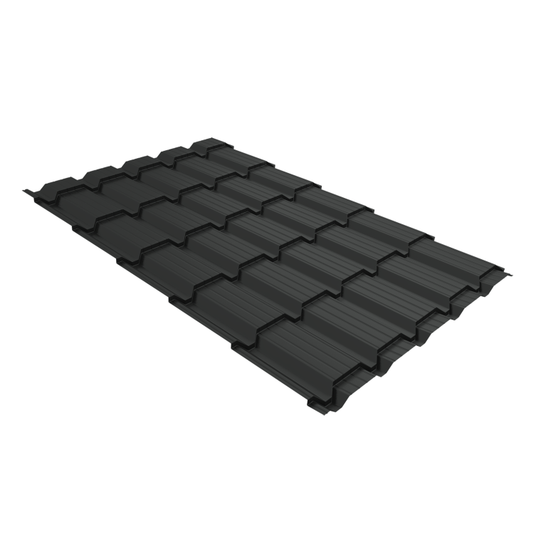 Металлочерепица "Квадро профи (Верховье)" ("Quadro Profi") v01 0,5 Satin Matt TX RAL 7016 антрацитово-серый