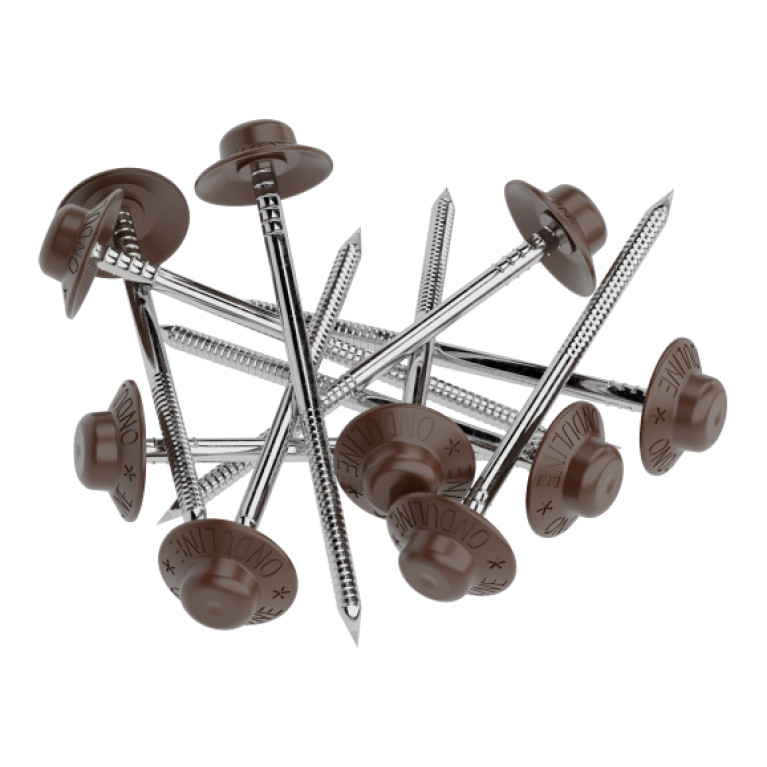 Гвозди с литой шляпкой Ондулин 75 мм коричневые