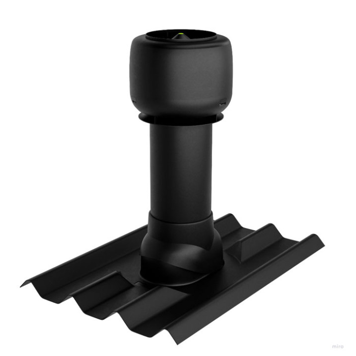 Комплект утеплённой трубы для Черепицы Ондулин черный