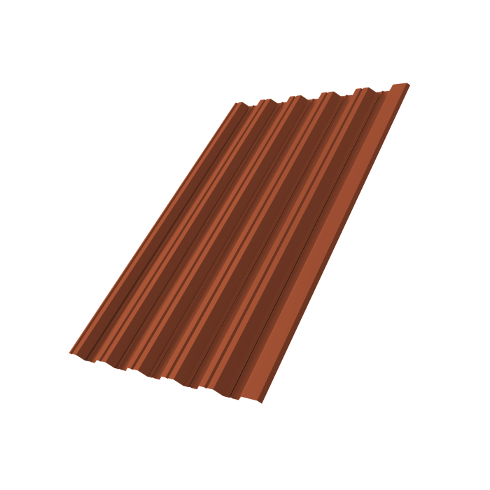 Профнастил НС35R 0,5 Satin Matt RAL 8004 терракота