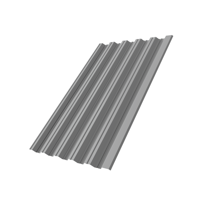 Профнастил НС35R 0,5 Satin RAL 9006 бело-алюминиевый