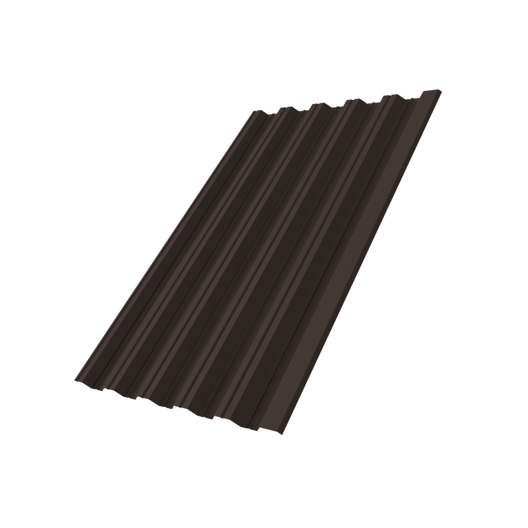 Профнастил НС35R 0,5 Satin RR 32 темно-коричневый