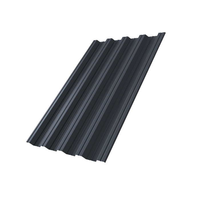 Профнастил НС44R 0,5 Satin Matt TX RAL 7024 мокрый асфальт