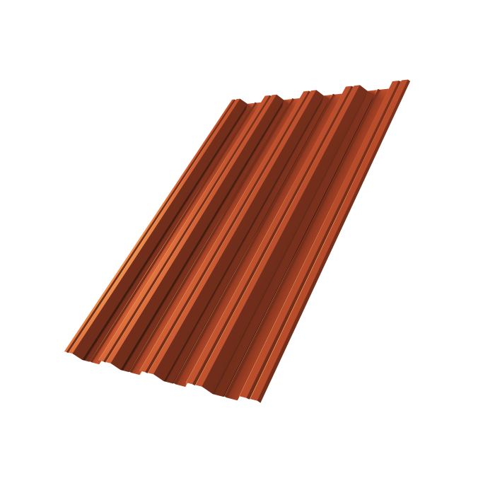 Профнастил НС44R 0,5 Satin RAL 8004 терракота