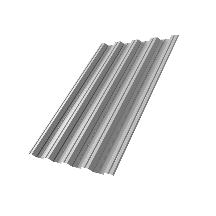Профнастил НС44R 0,5 Satin RAL 9006 бело-алюминиевый