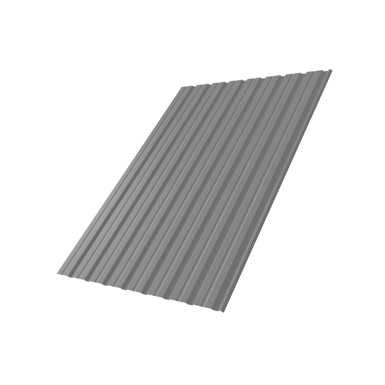Профнастил С10R 0,5 Satin RAL 9006 бело-алюминиевый
