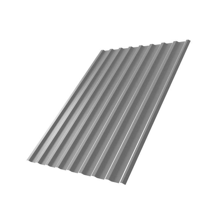 Профнастил С20R 0,5 Satin RAL 9006 бело-алюминиевый