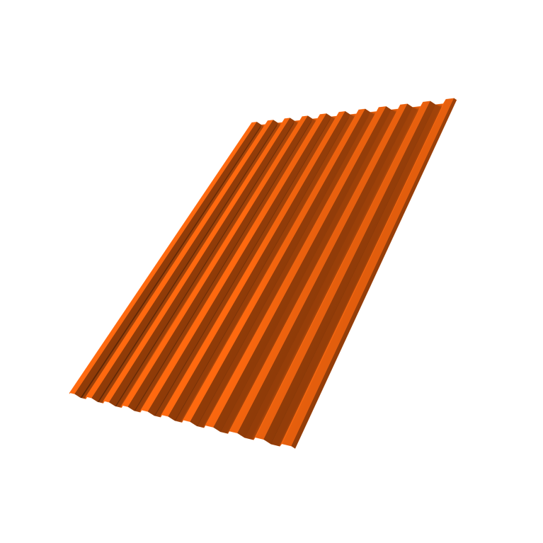 Профнастил С21R 0,45 PE RAL 2004 оранжевый