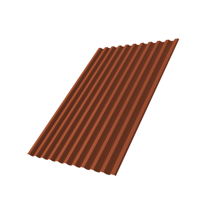 Профнастил С21R 0,5 Satin Matt RAL 8004 терракота