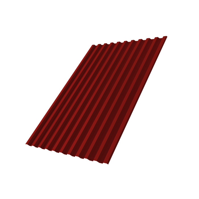 Профнастил С21R 0,5 Satin с пленкой RAL 3011 коричнево-красный