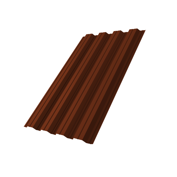 Профнастил НС44A 0,5 Satin RAL 3009 оксидно-красный