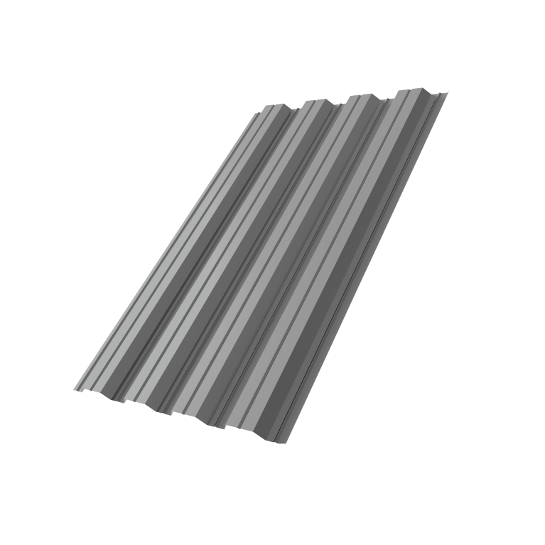 Профнастил НС44A 0,5 Satin RAL 9006 бело-алюминиевый