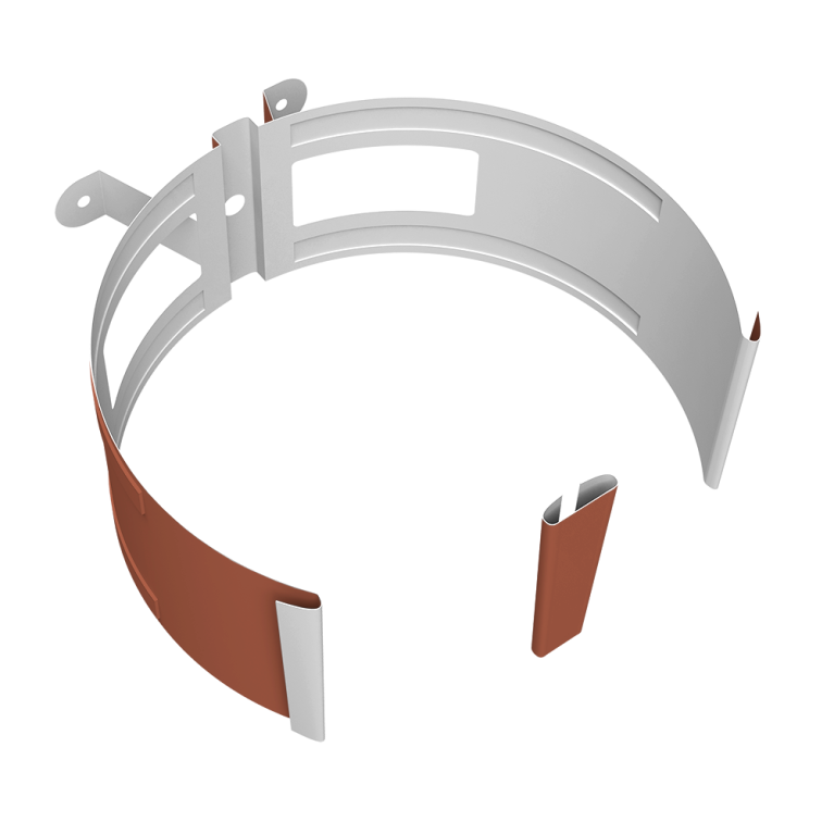 Крепление трубы круглой на дерево Vortex Project 146мм RAL 8004 терракота