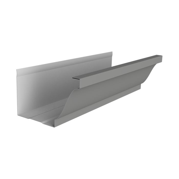 Желоб прямоугольный Vortex Lite 130мм 3м PE RAL 9006 бело-алюминиевый