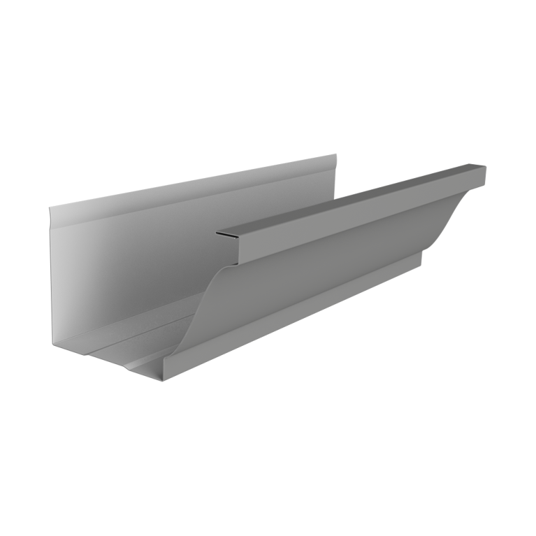 Желоб прямоугольный Vortex Lite 130мм 3м PE RAL 9006 бело-алюминиевый