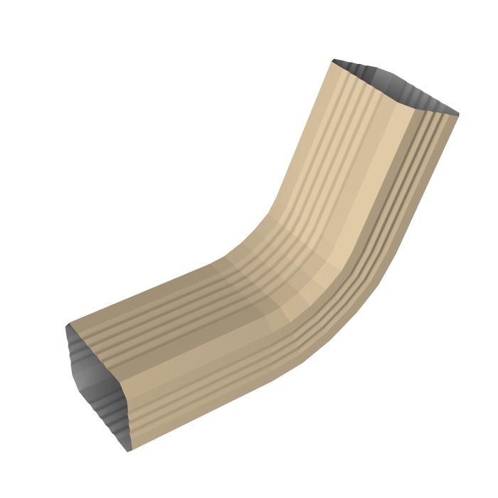 Колено стока гофрированное Vortex Lite 76х102мм PE RAL 1014 слоновая кость