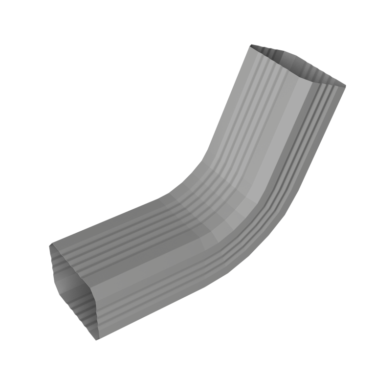 Колено стока гофрированное Vortex Lite 76х102мм PE RAL 9006 бело-алюминиевый