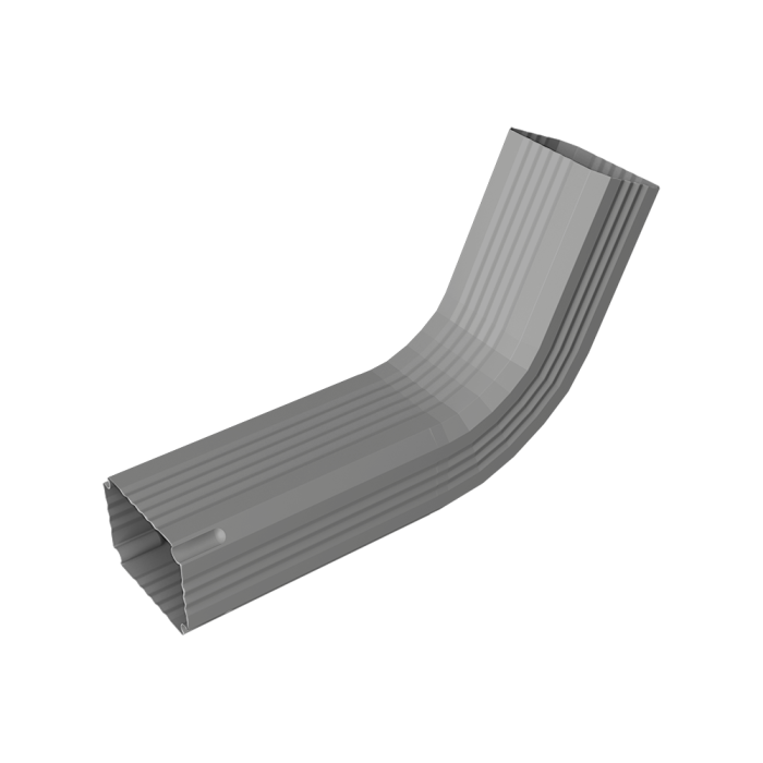 Колено трубы гофрированное Vortex Lite 76х102мм PE RAL 9006 бело-алюминиевый