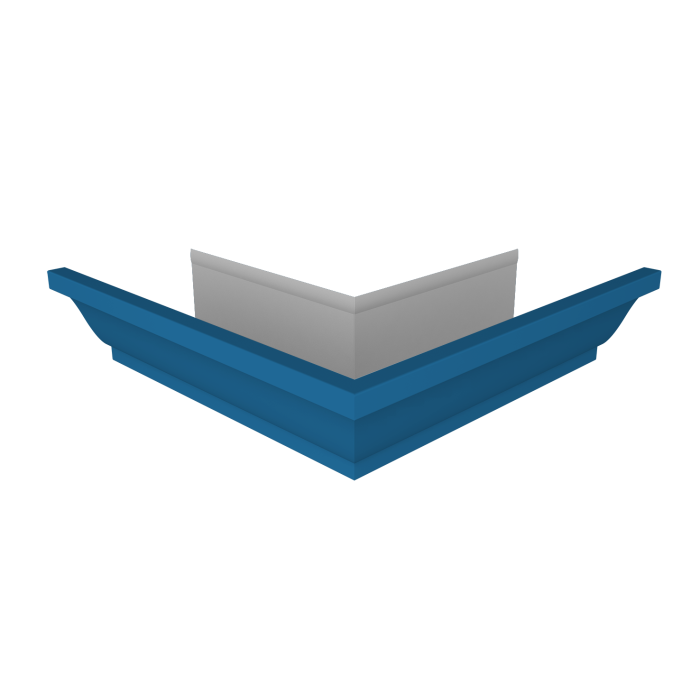 Угол желоба со сварным швом внешний Vortex Lite 130мм RAL 5005 сигнальный синий