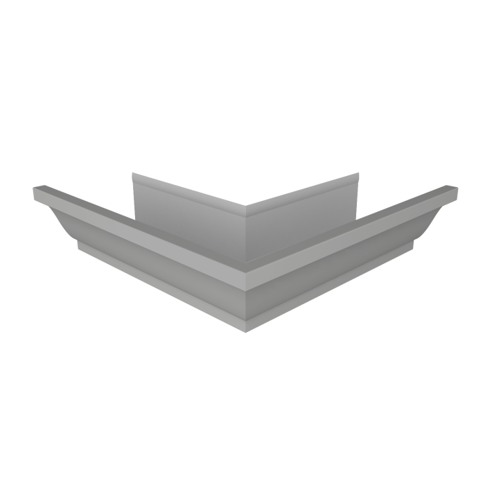 Угол желоба со сварным швом внешний Vortex Lite 130мм RAL 9006 бело-алюминиевый