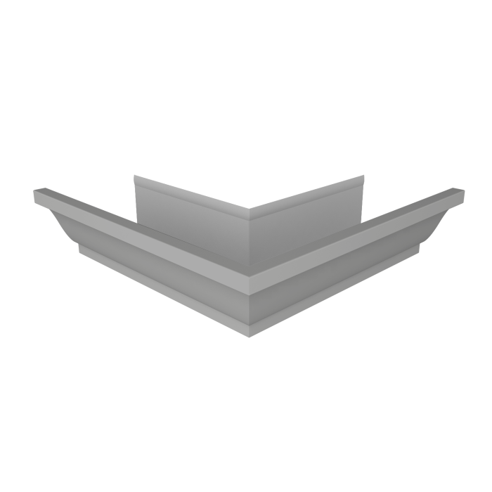 Угол желоба внешний Vortex Lite 130мм RAL 9006 бело-алюминиевый