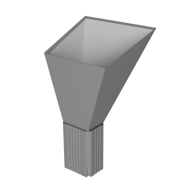 Воронка водосборная прямоугольная Vortex Lite PE RAL 9006 бело-алюминиевый