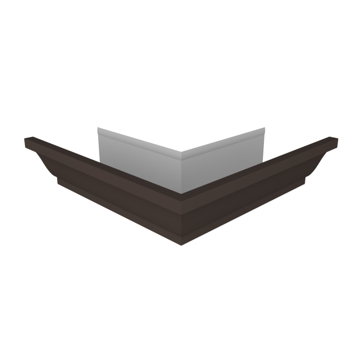 Угол желоба со сварным швом внешний Vortex Lite Matt 130мм RR 32 темно-коричневый