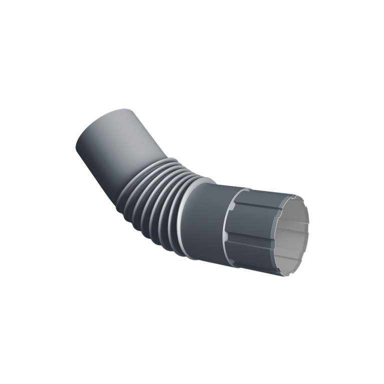 Колено круглое Ø90 Vortex Mix PE RAL 7024 мокрый асфальт